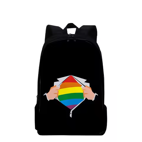 Backpacks Colourful LGBT Trendy Popular Colourful LGBT Notebook Backpacks pupil School Bags 3D Print