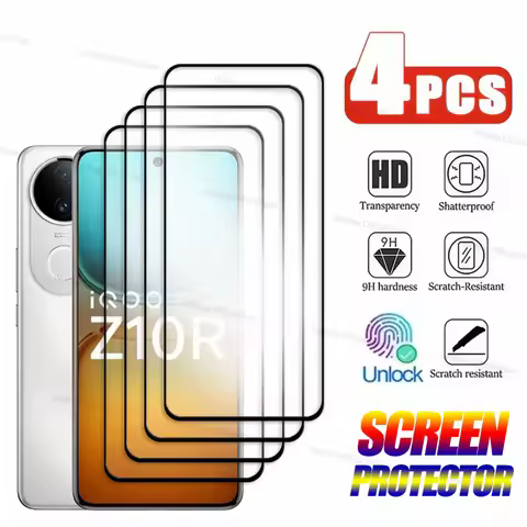 2/4PCS Tempered Glass For vivo iQOO Z10R Screen Protector vivo iQOO Z10R Anti-Scratch Full Glue Cove