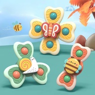 3 Pcs Baby Bath Toy Fidget Spiner Spinning Tops Cartoon Suction Cup Spinner Toys for Baby