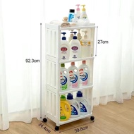 【SG】Kitchen Bathroom Trolley Rack 2/3/4 Tier Multipurpose Slim Practical Cart with Roller Storage Ra
