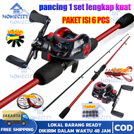 (COD) joran pancing 1 set murah /  pancing 1 set lengkap kuat / pancing kerekan 1 set murah / joran 