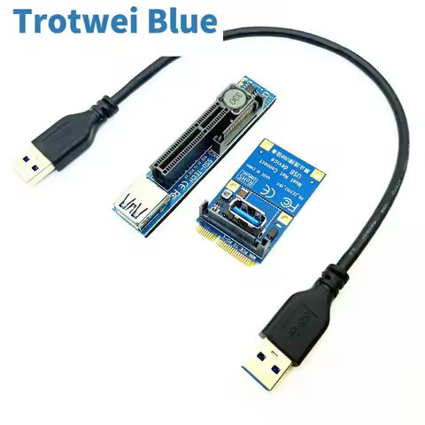 PC Graphics Cards PCI Express Connector Cable Riser Card Mini PCI-E to PCI-E 4X + USB Cable Extensio