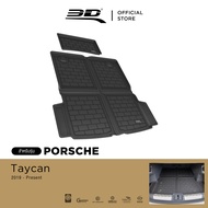 3D Mats ถาดท้ายรถยนต์ PORSCHE TAYCAN 2019 - 2025 พรมกันลื่น พรมกันนํ้า พรมรถยนต์