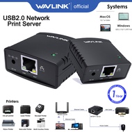 Wavlink USB ปรินท์เซิฟเวอร์เครือข่าย2.0เซิร์ฟเวอร์การแชร์การพิมพ์ LAN สำหรับเครื่องพิมพ์ USB โปรโตคอลการพิมพ์ LPR 10/100Mbps อะแดปเตอร์ปรินท์เซิฟเวอร์คอมพิวเตอร์สำหรับ Windows 7/8/8 1/XP/10/11/Vista MacOS 10.7หรือโตกว่า