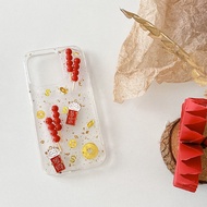 Ốp Lưng Điện Thoại Hình Mèo May Mắn Phong Cách Trung Quốc Cho Apple 17promax iPhone 16pro Gold Foil