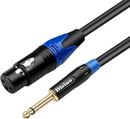 Female XLR to 1/4 Inch (6.35mm) TS Mono Jack Microphone Cable, Unbalanced 3 Pin XLR Female to Quarte