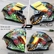 หมวกกันน็อคเต็มใบ ID HELMET รุ่น ZRO แว่น 2 ชั้น แถมฟรีชิว1 แผ่น ใหม่ 2024 มาตรฐาน มอก. ECE22-06 ไซส