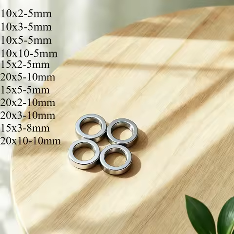 N35 10x2-5 10x3-5 10x5-5 10x10-5 straight hole round Ring Strong Standard neodymium Magnets Round Wh