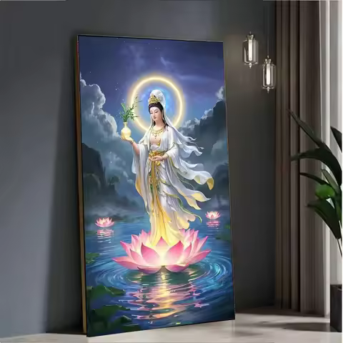 Diamond Painting Kit Namo Guanyin Bodhisattva Diamond Mosaic Full Square Round Rhinestone Cross Stit