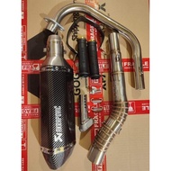 TMX 125/155 Akrapovic exhaust complete set muffler pipe tailpipe rearpipe plug &amp; play complete set.