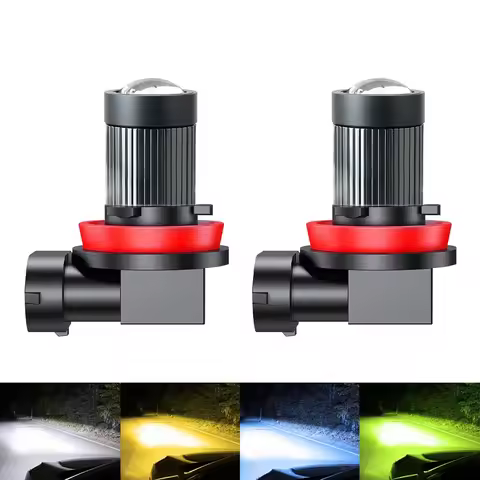Laser Lens H7 H11 Led Fog Light Bulb H8 H16 jp 9005 HB3 9006 HB4 8000K 6000K 3000K Green Fog Lights 