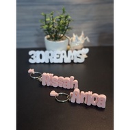 Personalized 3D Printed Name Keychain | Custom Aesthetic Keychain Gift for Friends & Loved Ones