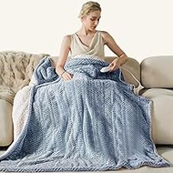 Heated Blanket Electric Blanket 50" x 60" - Cozy Soft Heated Throw with 5 Heating Levels & 3 Hours A