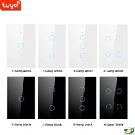 Tuya Wifi 2.4G Smart Touch Switch – With RF433 wave – 1/2/3/4 Buttons - White/Black Smart Switch Sma