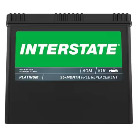 Automotive Battery 12V 41Ah 435CCA Group Size 51R SLI AGM Replacement for Cars SUVs Sedans Trucks Va