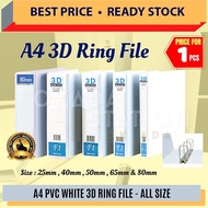 3D PVC Ring File (A4) / White File / Fail Putih / 3D File / A4 File / Fail A4 / A4 Ring File