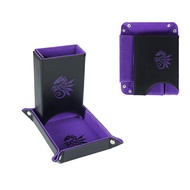 Dice Tower | Portable Gaming D&D Dice Tower with Tray and 5 Dice | Foldable Dice Rolling Tower for T