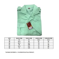 BAJU UNIFORM KRS SEKOLAH NO.3 WANITA UNTUK PEGAWAI/GURU SEKOLAH RENDAH MENENGAH HIJAU MUDA SOFT KOSHIBO