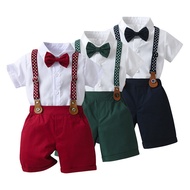 ROCKYSTUDIO Baby Summer Short-Sleeved Overalls Boy Suit Summer Two-Piece Suit One-Year-Old Boy Baby 