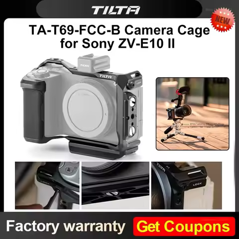 TILTA Full Camera Cage for Sony ZV-E10 II TA-T69-FCC-B With Arca Quick Release Bottom Plate Multi-Fu