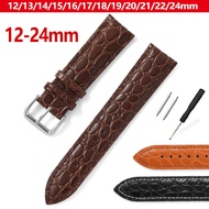 12-24mm Alligator Pattern Watch Strap Genuine Leather Watch Band 12/13/14/15/16/17/18/19/20/21/22/24