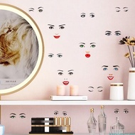 jenniferagg.my 2 Sheets Face Sticker for Water Bottle Flower Pots Books Facials Sticker Face Express