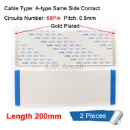 2pcs Flexible Flat Cable FFC FPC Cable Pitch 0.5mm Length 200mm 20cm A-type Gold Plated 50P 60P 68P 