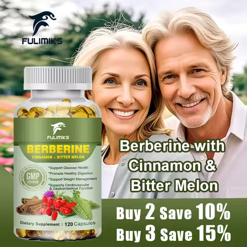 FULIMIKS Berberine Capsules, Supports Glucose Metabolism, Cardiovascular Health, Digestion, Liver Fu