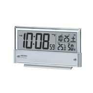 Seiko Clock Alarm Clock Electric Wave Digital Calendar Temperature Humidity Display Silver Metallic SQ773S SEIKO