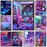 COD Neon Synthetic Wave Arcade Fantasy Game Room Canvas Poster And Print Living Room Home Wall Decor