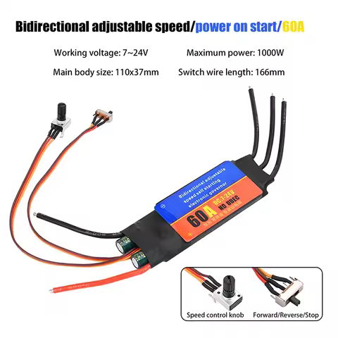 Brushless Motor Driver 2-6S 30A 60A ESC Bidirectional Self Starting Brushless Electric Regulation Sp