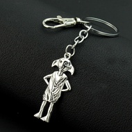 Magic Wizard Dobby House‑Elf Keychain, Retro Metal Character Figure Pendant Key Ring, Movie Theme Lo