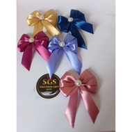 [10pcs] 3-layer pearl flower ribbon, ready-made ribbon/ souvenir ribbon/ satin ribbon/
