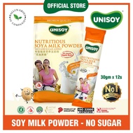 Unisoy Nutritious Soya Milk Powder "No Cane Sugar" 有你福高营养豆奶粉 “无加蔗糖” - 30g x 12 sticks