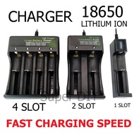 USB 18650 lithium fast charger 1 2 4 slot lipo li-ion Rechargeable 3.7V 4.2V Battery 18650 18500 18350 26650 14500 size