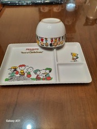 二手 Snoopy 美耐皿盤+陶瓷碗