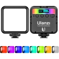 Ulanzi VL49 RGB mini Studio led light, multi-colored, creating effects