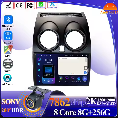 Wireless Android Carplay For Nissan Qashqai 1 J10 2006-2013 Car Radio Multimedia Player GPS 5G Wifi 