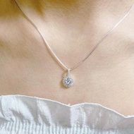 Women's Necklace with genuine cz stone, 925 silver - jena sliver