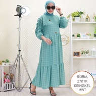 Rubia midi dres bahan kringkel