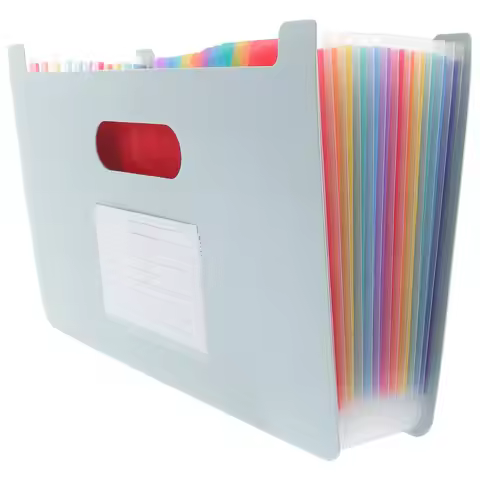 A5 Invoice ganizer Large Capacity Accordion File Folder Smoke Gray Office Document Expanding Storage