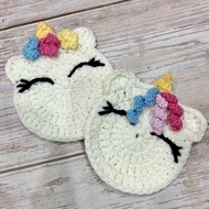 Unicorn Coaster Crochet / Alas Cawan Kait Unicorn