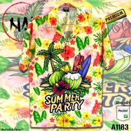 NAPA Hawaii เสื้อฮาวาย ฮาวายมะพร้าวดอกชบา A1183 ผ้าไหมอิตาลีแท้