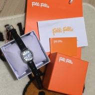 Folli Follie woman watch black leather  女士腕錶 情人節禮物