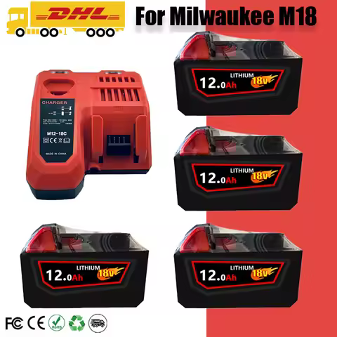 2026 Milwaukee 18V battery M18-HB3 high energy battery 12AH , original Milwaukee M12-18FC charger 48
