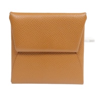 HERMES Epsom皮革Bastia銀扣零錢包Gold