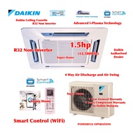 Daikin Ceiling Cassette Aircond FFC35A &amp; RC35B-3CK-LF (wifi) panel BF20CMF (Smart Control) Daikin 1.5hp Air Specialist Non Inverter Ceiling Cassette Type Air Conditioner (R32) - Non Inverter