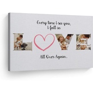 Pop Custom Photo Print Canvas Print with Your Photos Personalized Photo Upload 3 Images Collage Pict