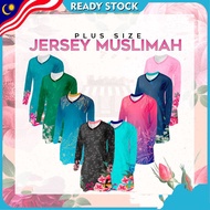 baju raya baju muslimah Jersey Muslimah Plus Size Baju Jersi Muslimah Long Sleeves Sportwear Daily W