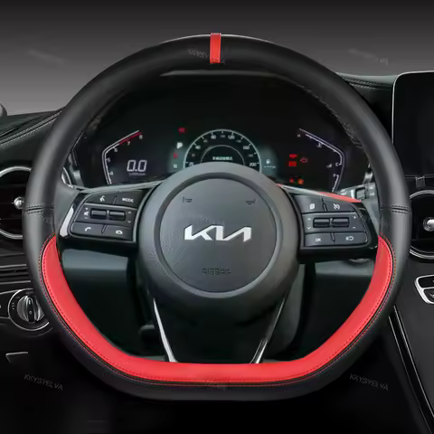 D Type Stering Wheel Cover Wrap For Kia Stinger Soul 2018-2021 Picanto X-line Morning Ceed GT Stonic
